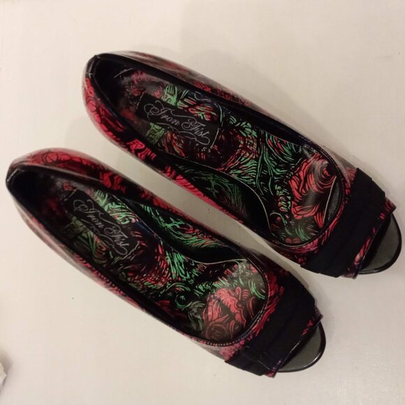 NEW Iron Fist “Santeria” Peep Toes size 9 High Heels Stilettos Black Pink Shoes - Picture 4 of 9